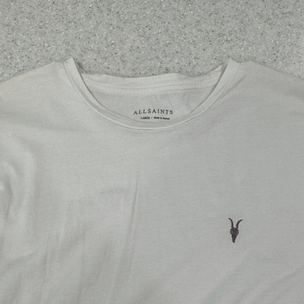 All Saints White Tee with Black Logo